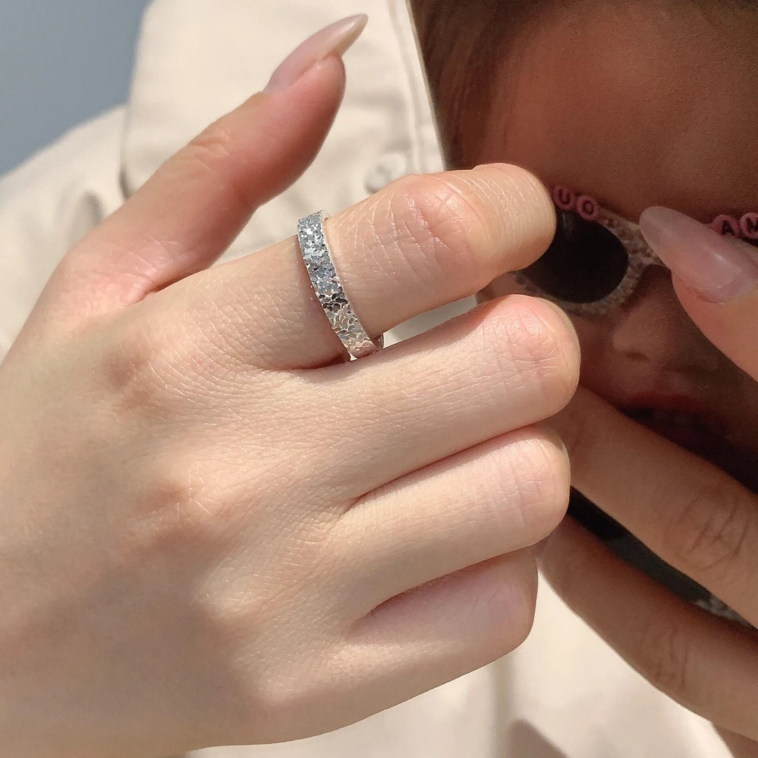 素圈碎冰冰活口戒指28462