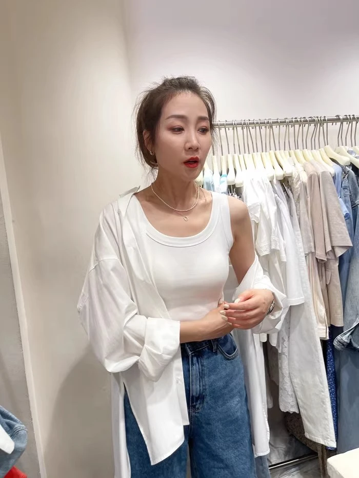 widelia2023夏季新款百搭螺纹打底防走光背心 719521