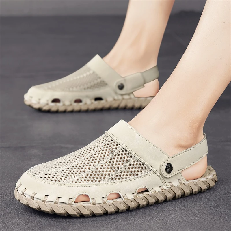 凉鞋男款大码45夏季软底防滑外穿两用开车休闲耐磨沙滩包头凉拖46