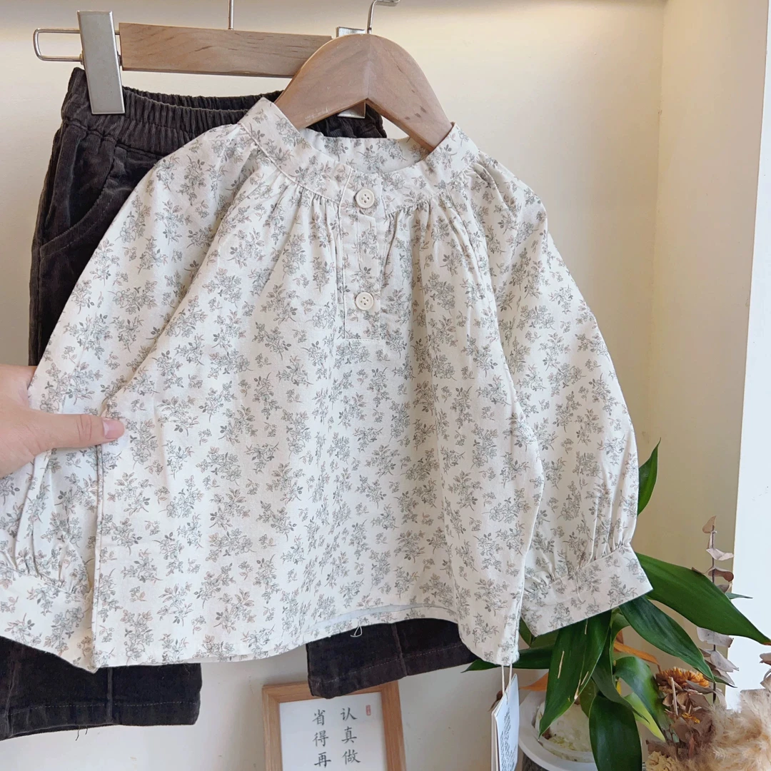 女童碎花衬衫软磨毛棉