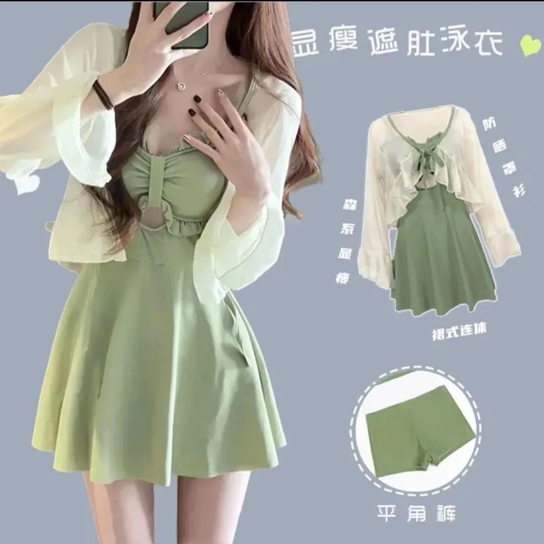 泳衣女2025新款夏连体显瘦保守裙式高级感性感泡温泉泳装学生度假