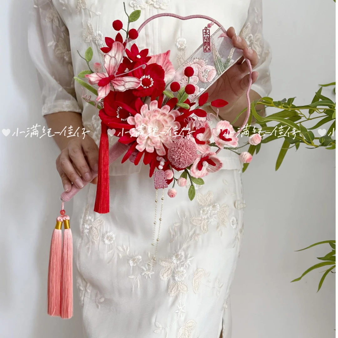 扭扭棒团扇材料包  含全套工具（夹板除外）以及详细教程 —— 胭脂醉