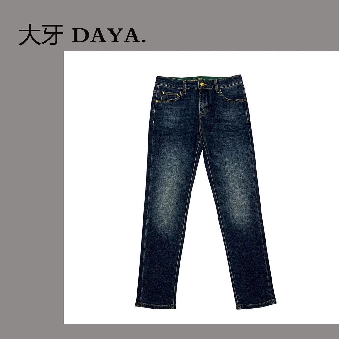 【大牙】720#广东蓝牛仔裤男2024秋冬季男百搭弹力修身小直筒