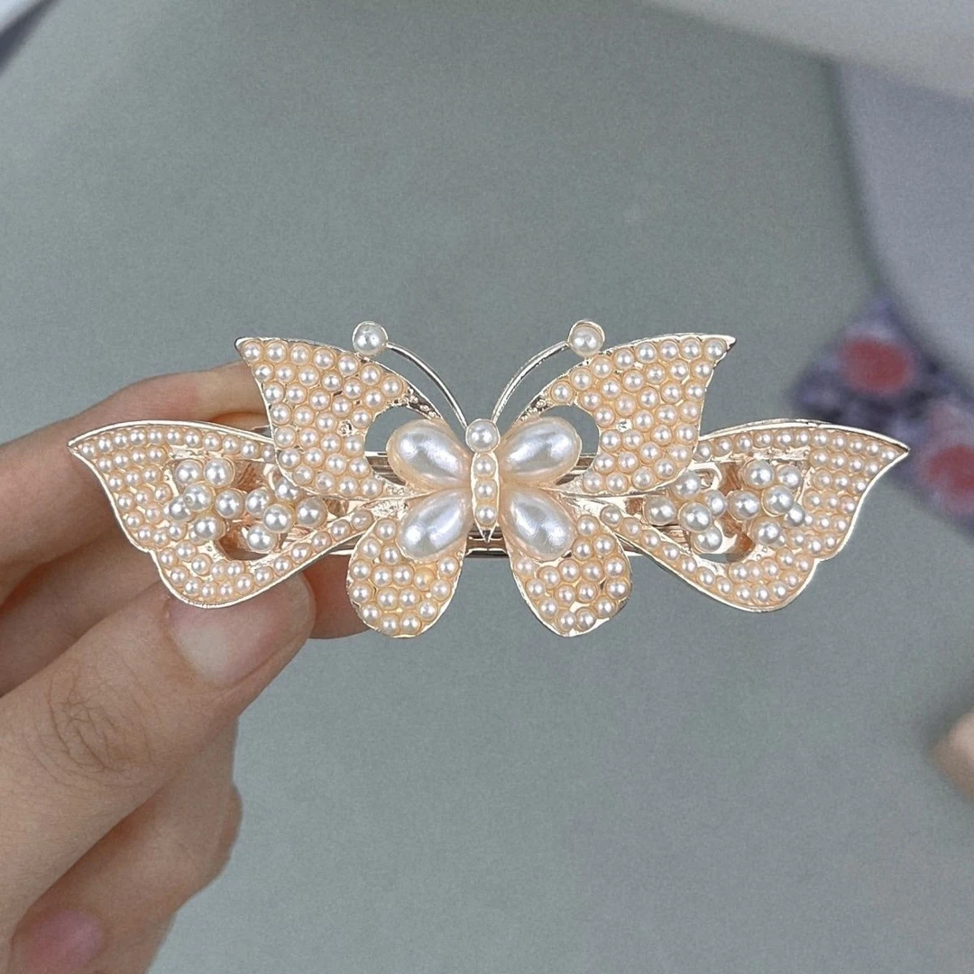 大号水钻发夹后脑勺夹子头饰发卡顶夹盘发弹簧夹头发