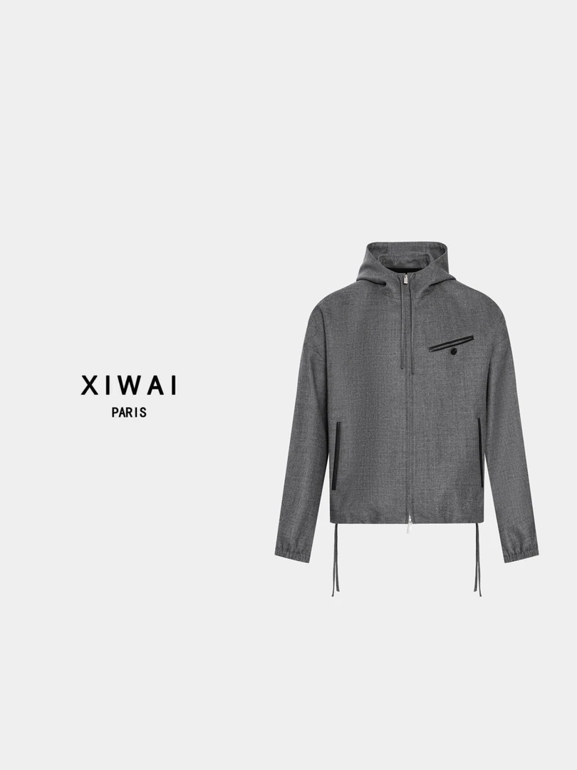 高级男装 秋冬新品24s男士简约舒适时尚保暖经典连帽夹克 0057