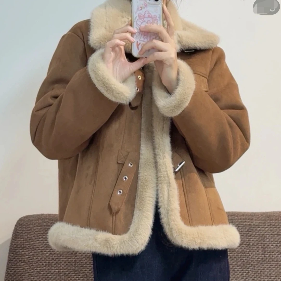 240065款复古加厚麂皮绒外套