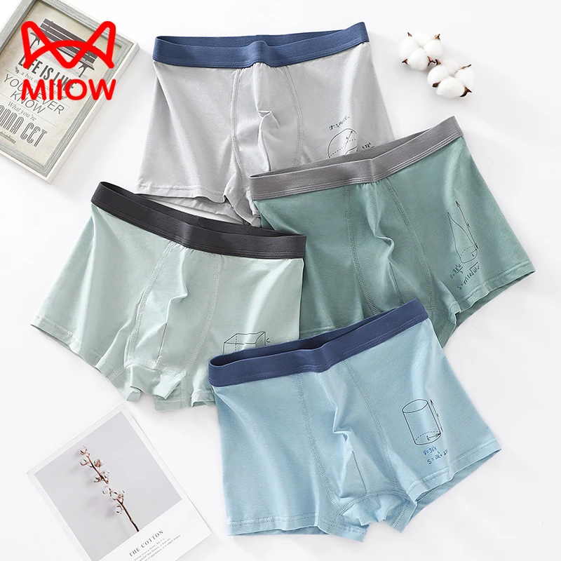 MiiOW/猫人猫人青少年内裤男生青春发育期运动休闲学生亲肤平角裤