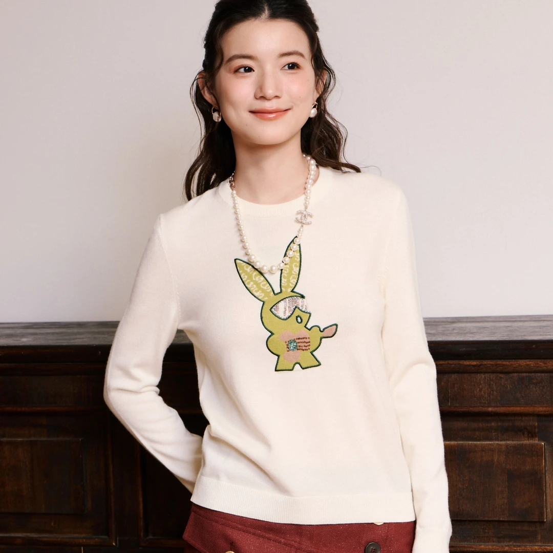 【李易行】她翼春季毛衫上衣女士圆领套头休闲百搭CW1341353741