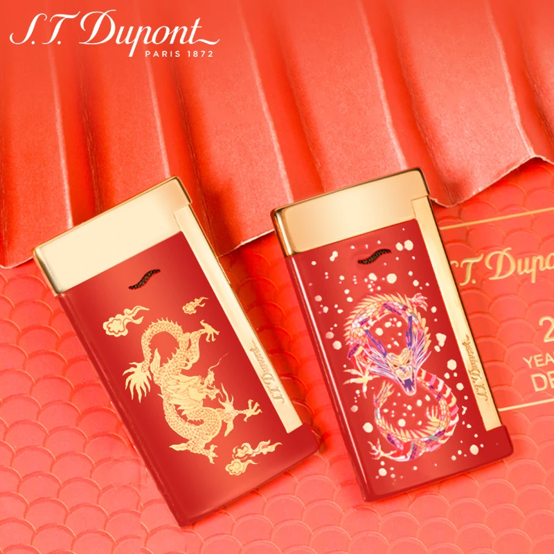 S.T. Dupont/都彭法国打火机五彩神龙超薄Slim7生肖龙时尚防风