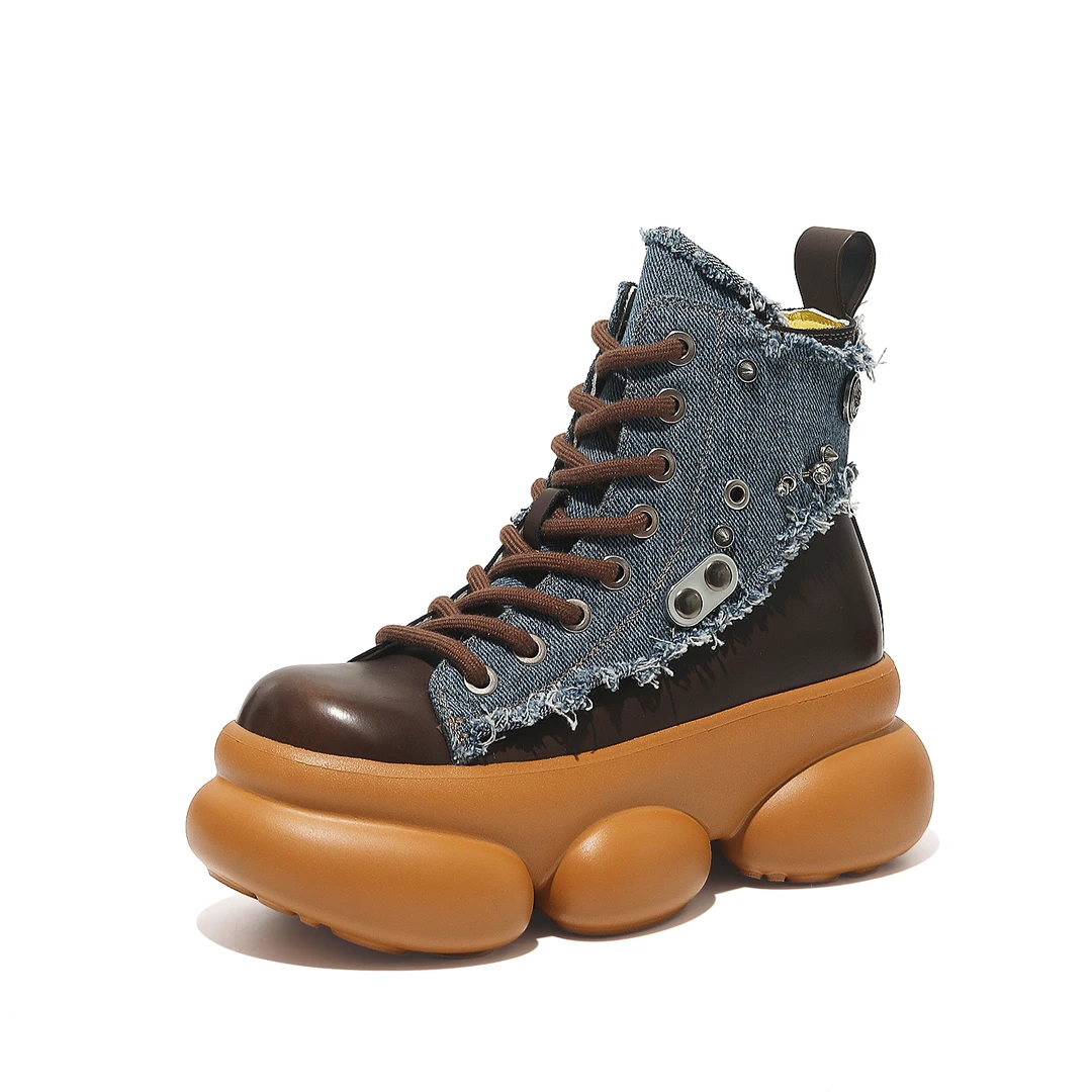 丽丽●色非原创小众设计师款增高7cm时尚潮流百搭女士马丁靴 006