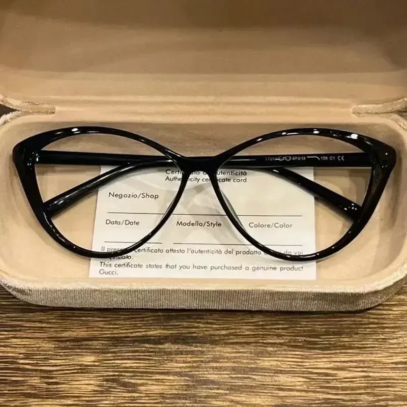 潮搭博主强推素颜猫眼三角形近视镜0-600度可配度数防蓝光平光镜