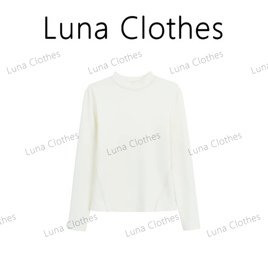 张妍LUNA‘姜绒打底衫’姜纤维融合半高领设计打底33168