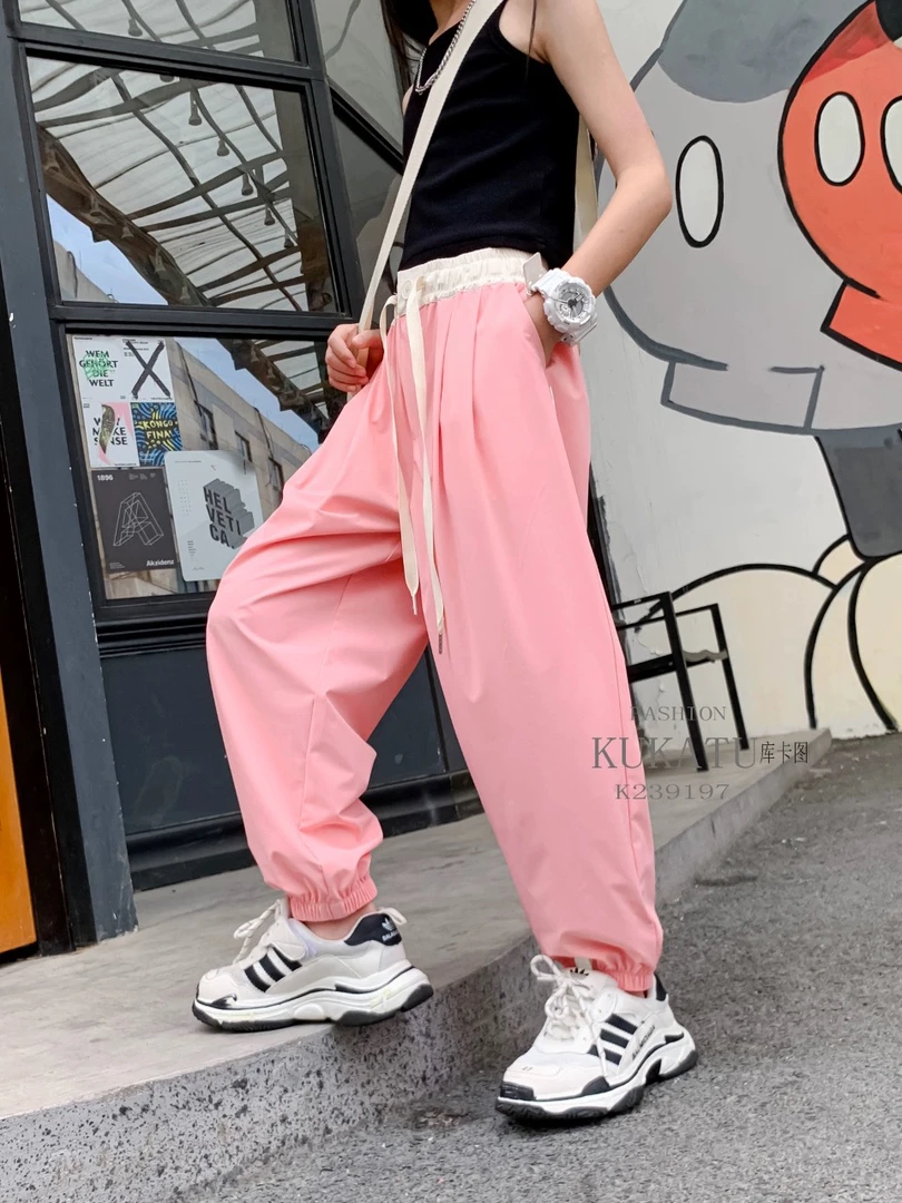 9197图家夏季薄款男女儿童休闲运动裤冰丝裤凉感束脚