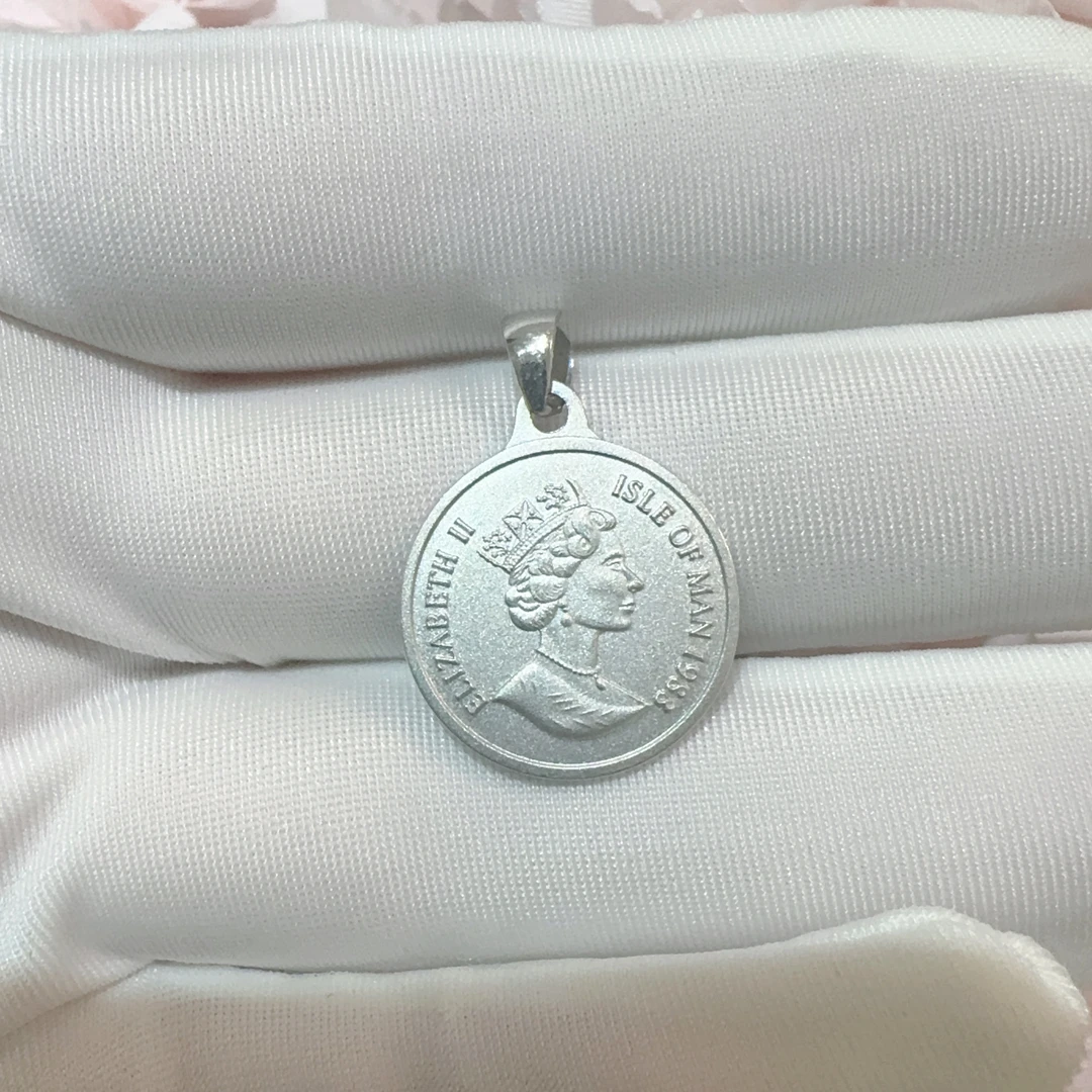 铂金Pt950白金女皇吊坠吊牌素金款男女同款经典百搭时尚素款双面