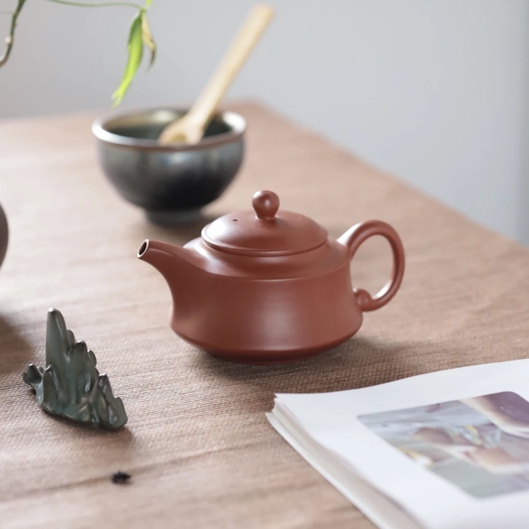 紫砂凤鸣壶原矿紫砂 汉君壶230cc半手工泡茶壶大容量家用单个茶壶
