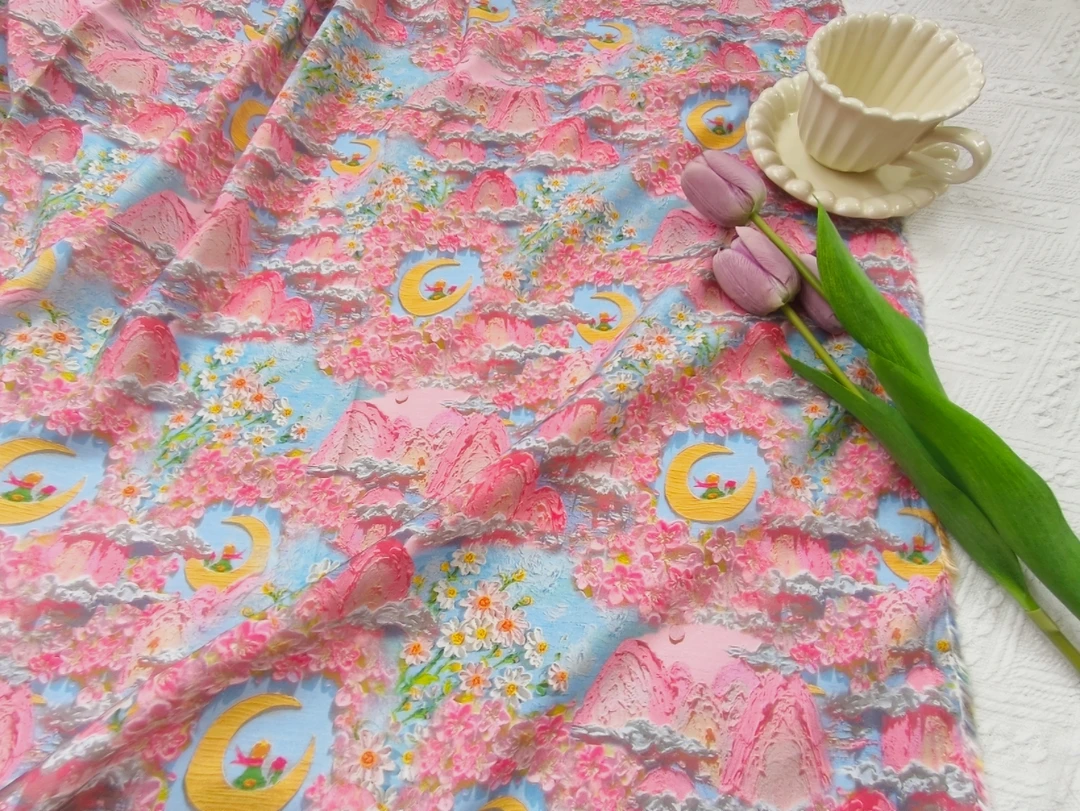 24年新款高密40府绸立体油画lo裙洛丽塔风格衬衫外套肠圈面料