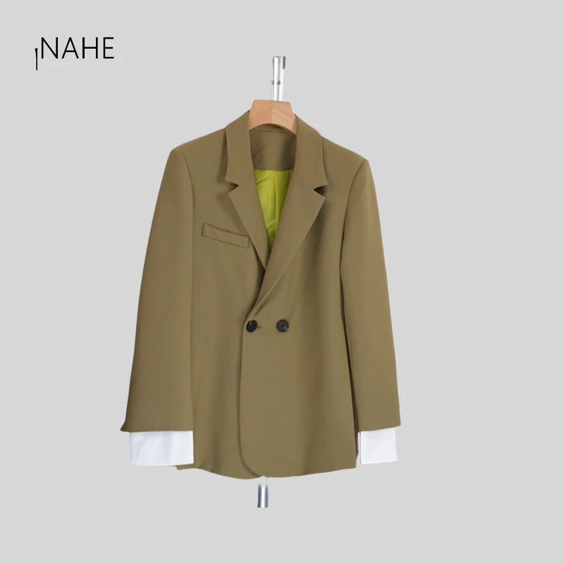 开心场--【袖帘西装】004品牌断码专场袖口拼色西装气质休闲时尚