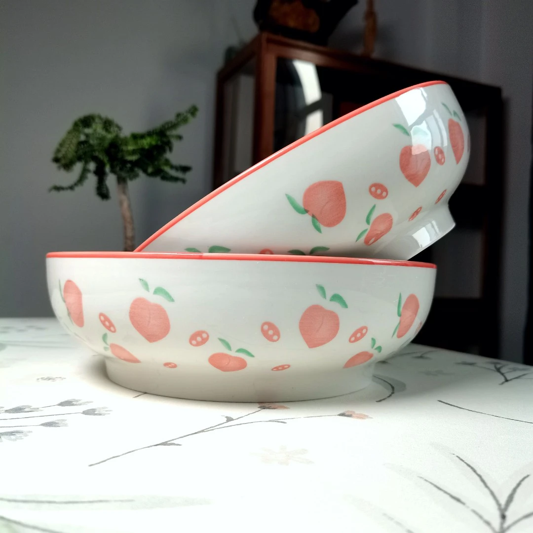 【宠粉福利】  两个装   九英寸水蜜桃大汤碗  大盘鸡酸菜鱼专用