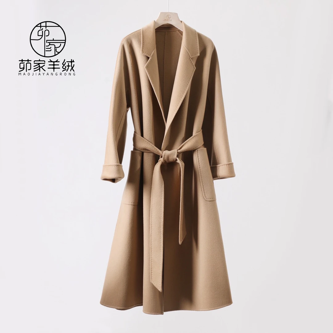 15.1微米经典浴袍款100山羊绒大衣