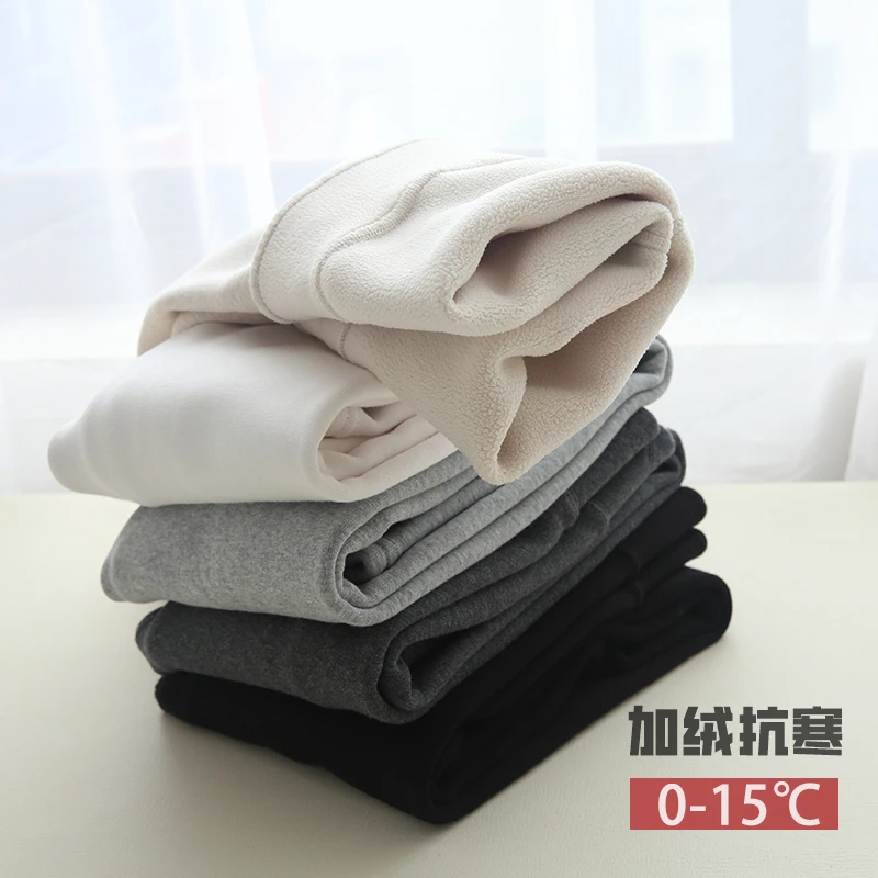 女童打底裤冬季加绒加厚外穿裤子一体绒儿童中小童宝宝保暖九分裤
