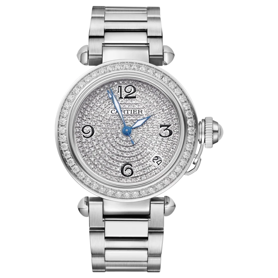 99新 Cartier/卡地亚 帕莎系列W31074M7腕表/精钢后钻/WHT016579