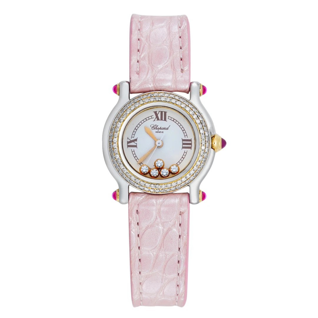99新 Chopard/萧邦 快乐快乐五钻腕表/后钻/石英机芯/WHP022501