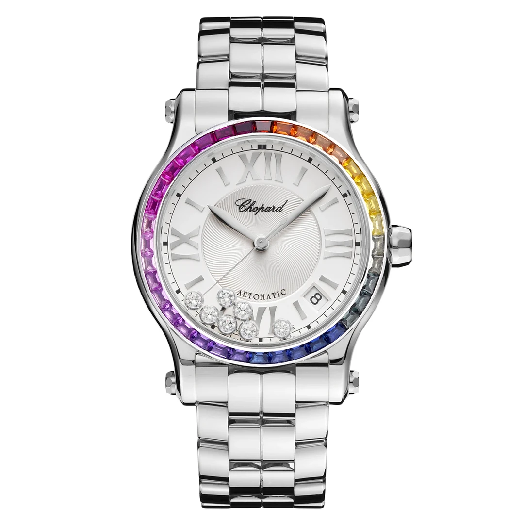 99新 Chopard/萧邦 278559-3002彩虹圈机械后钻女表/WHT020934