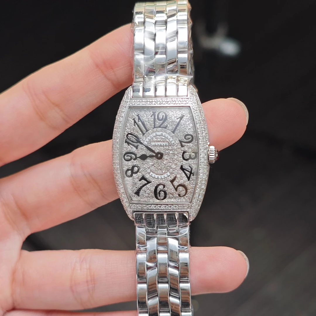 99新 Franck Muller/法兰克穆勒 1752满钻精钢后钻女表/WHT019848