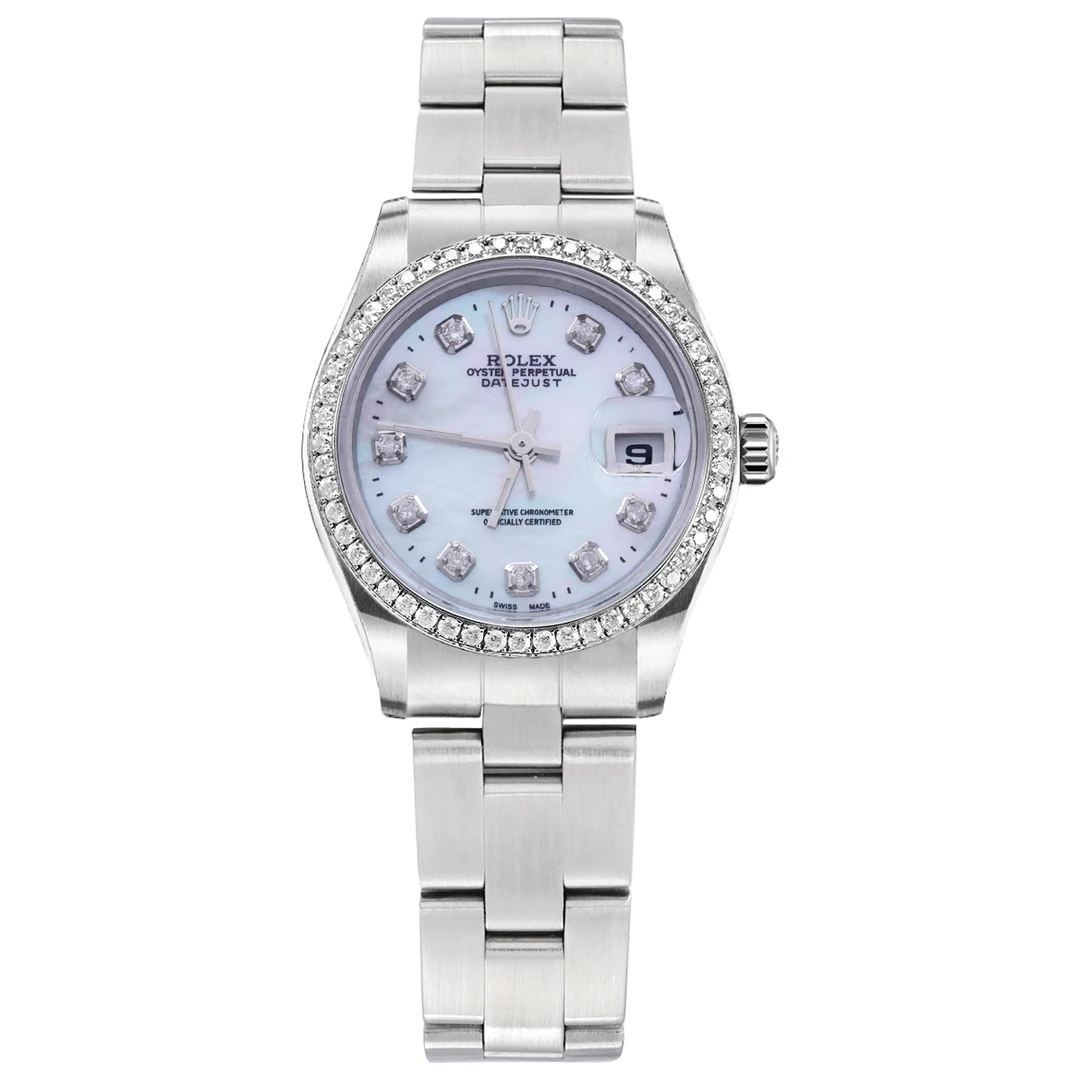 99新 Rolex/劳力士  蚝式恒动系列69190白贝母后钻女表/WHT023879