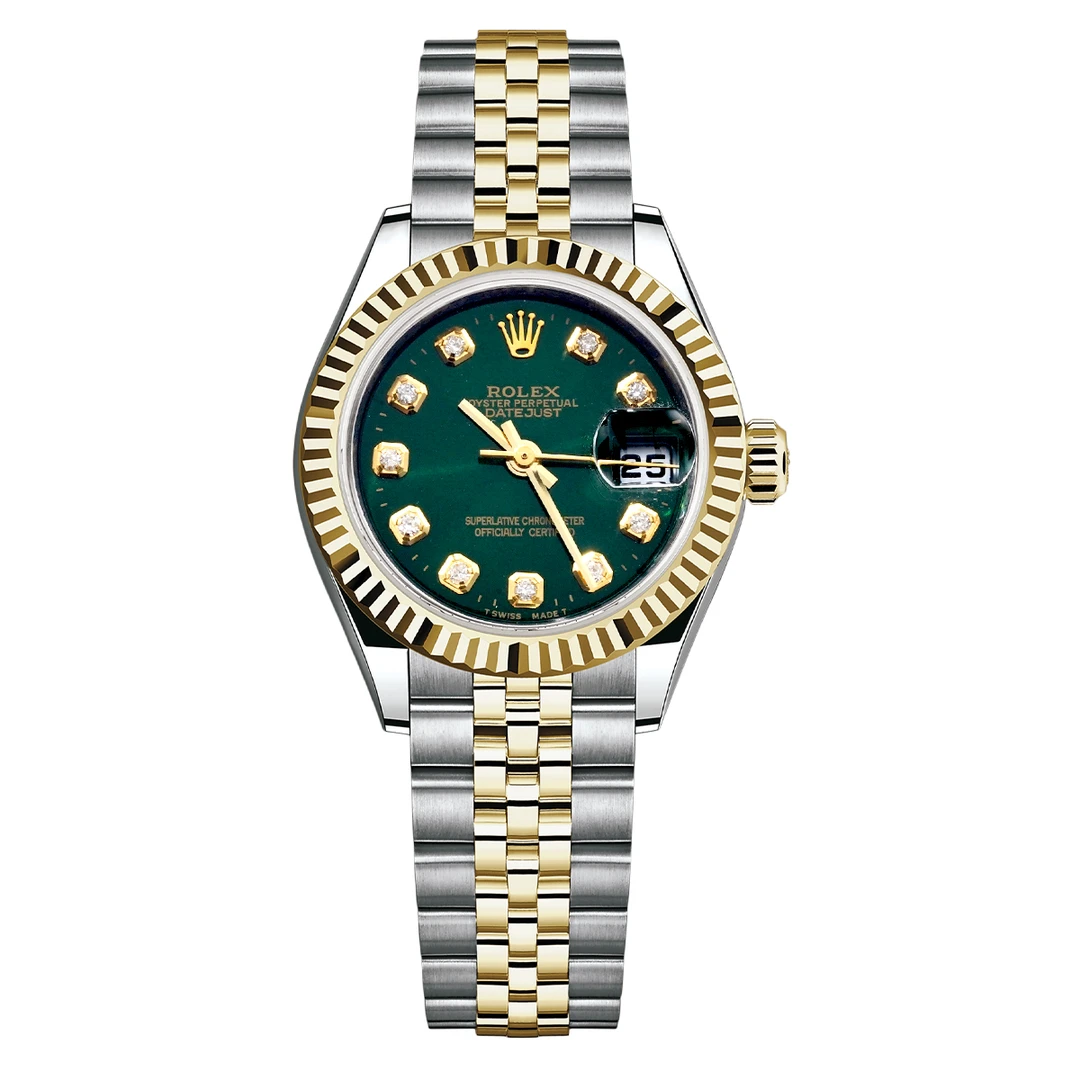 99新 Rolex/劳力士 女装日志179173绿盘腕表/后钻/WHP031522