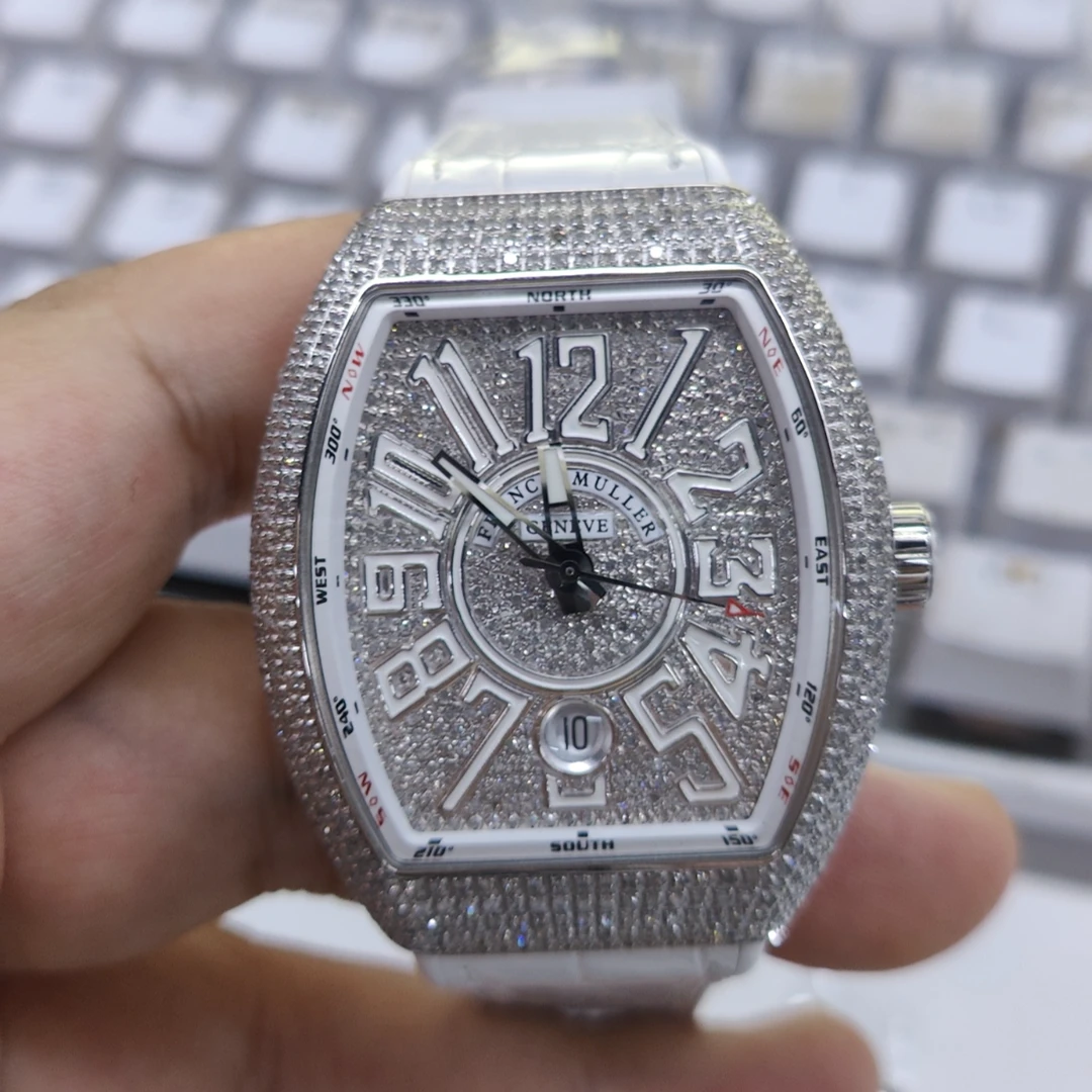 99新 Franck Muller/法兰克穆勒 V41白字后钻满天腕表/WHT024560