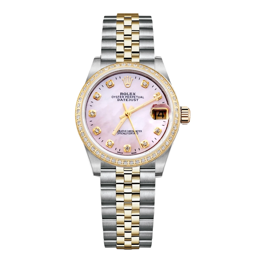 99新 Rolex/劳力士 女装日志系列68273粉盘腕表/后钻/WHP027987
