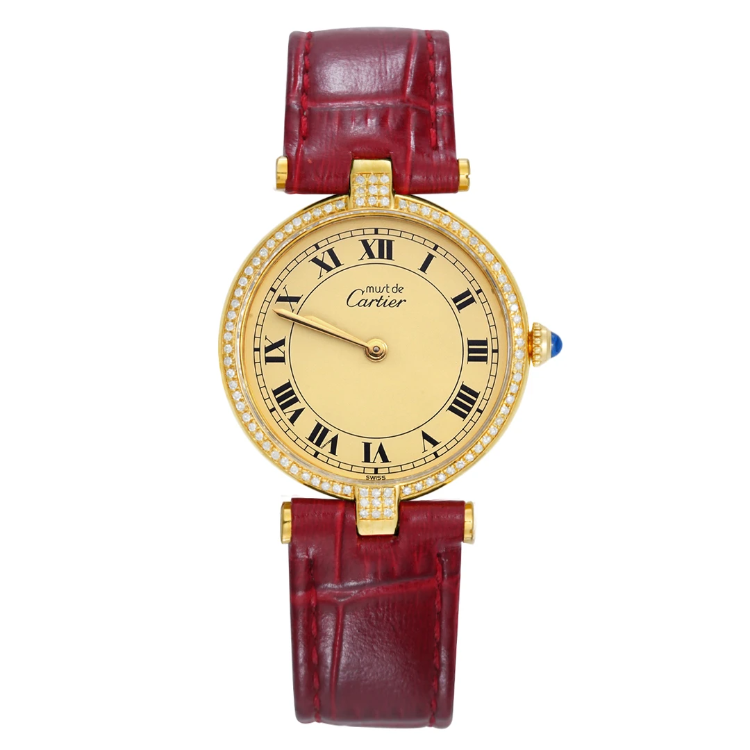 95新 Cartier/卡地亚 大饼30mm腕表/后钻/时尚/WHP025111
