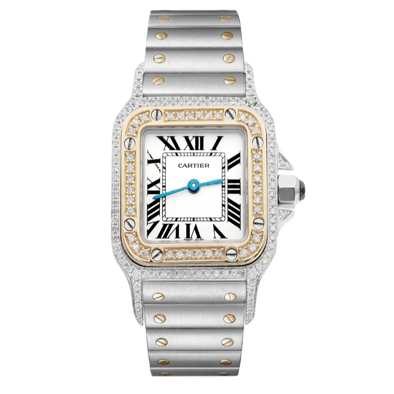 99新 Cartier/卡地亚 山度士系列W20012C4腕表/后圈钻/WHP028172