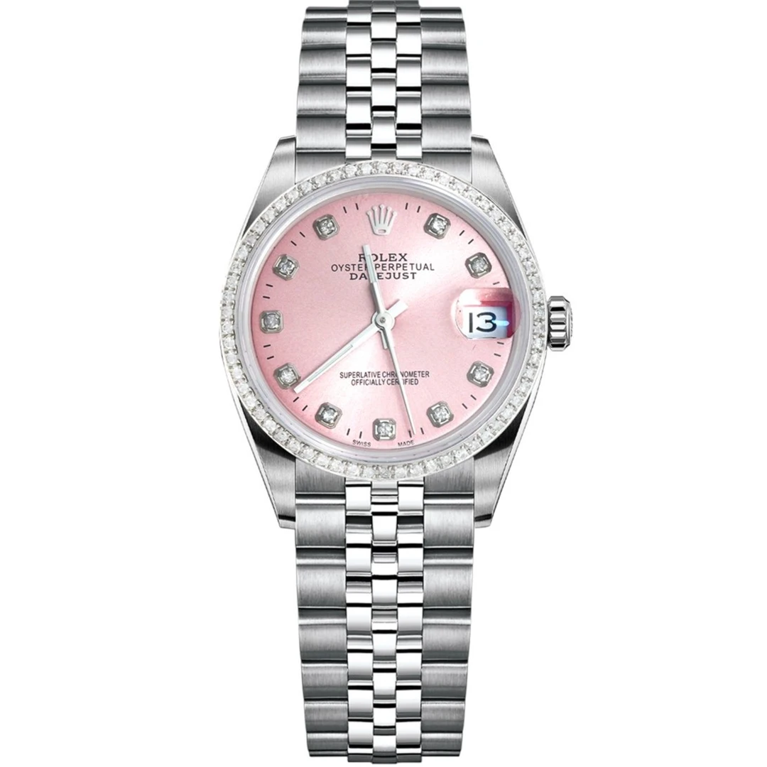99新 Rolex/劳力士 日志型系列78274粉盘后钻腕表/WHP032513