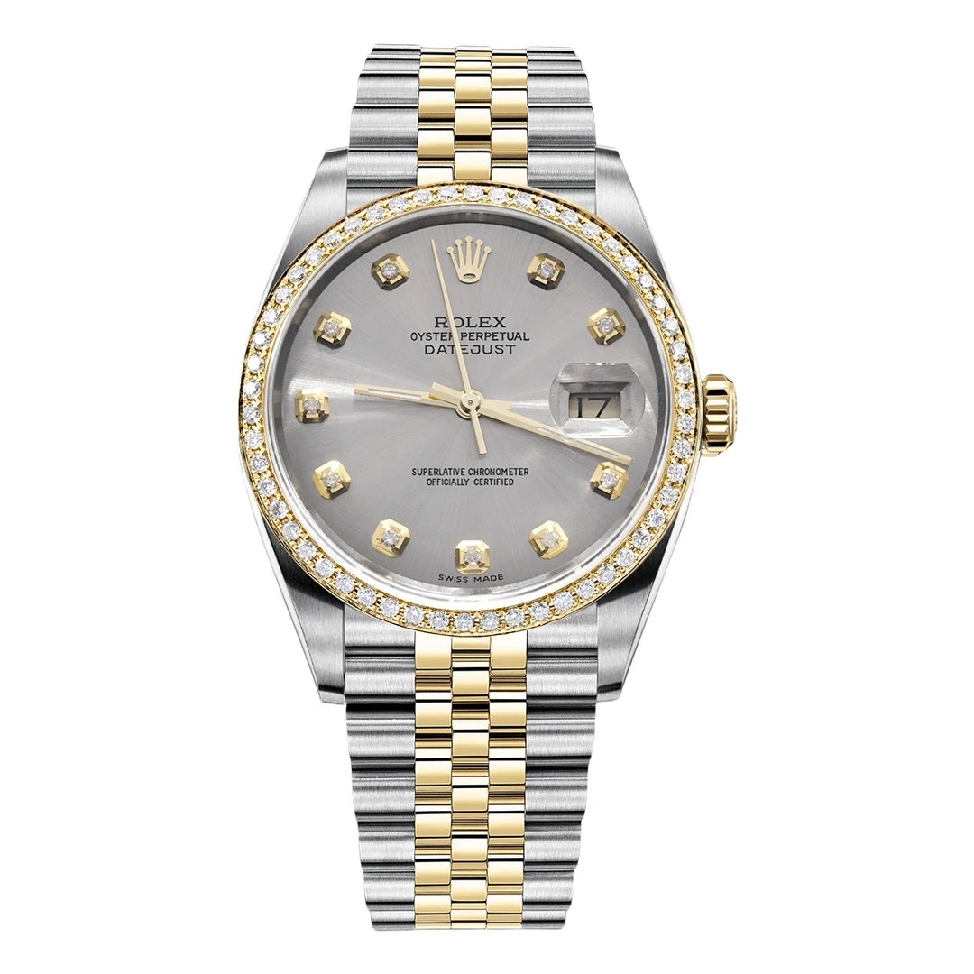 99新 Rolex/劳力士 女装日志型系列16233灰盘腕表/后钻/WHP026221