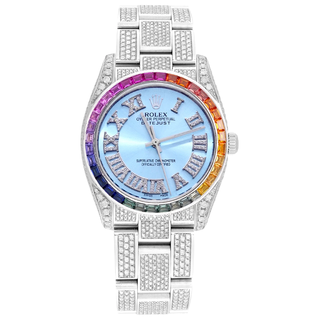 99新 Rolex/劳力士 蚝式恒动系列1500蓝盘腕表/彩虹圈/WHP026015