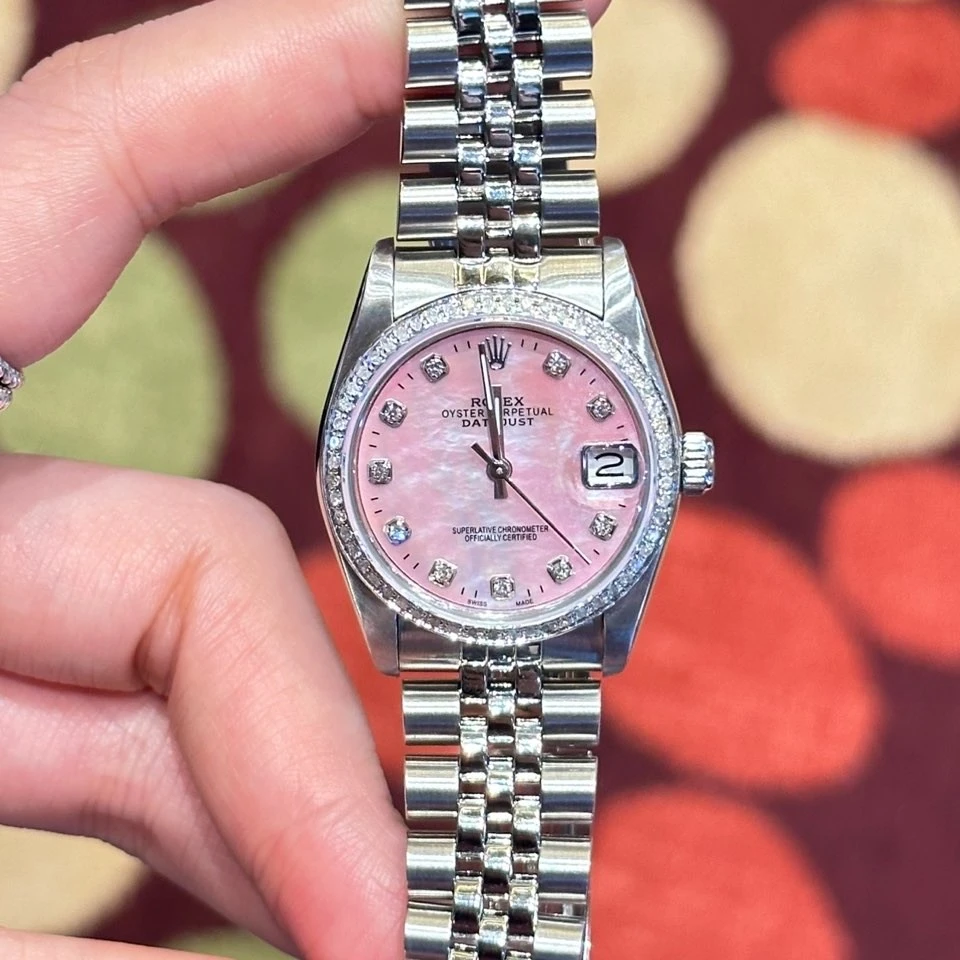 95新 Rolex/劳力士 表展系列68274粉盘腕表/后镶钻/WHP021893