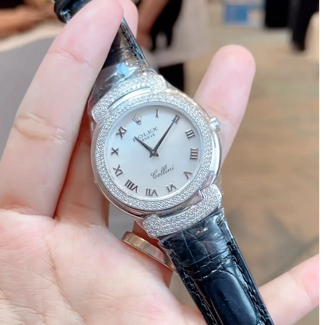 99新 Rolex/劳力士 切利尼/18k白金/原钻/表径33mm/精致时尚女表