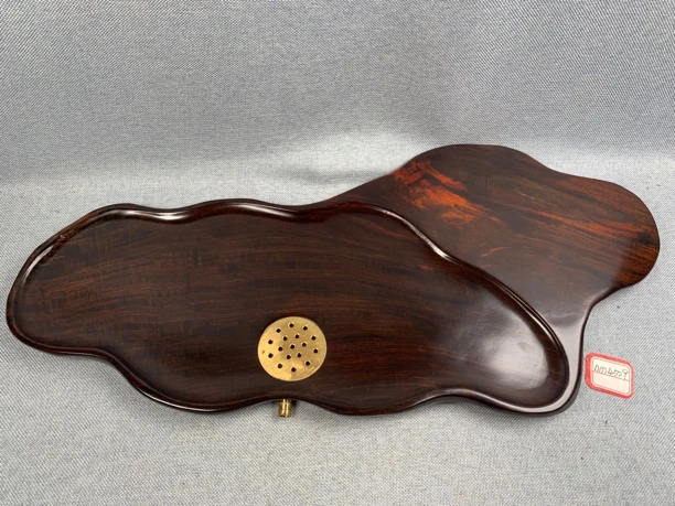 nm4529 老挝大红酸枝茶盘，长宽高43.2/20.2/1.8净重 616克