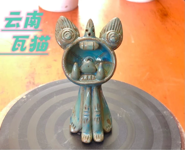 瓦猫云南大理非遗传承手工DIY创意礼品摆件