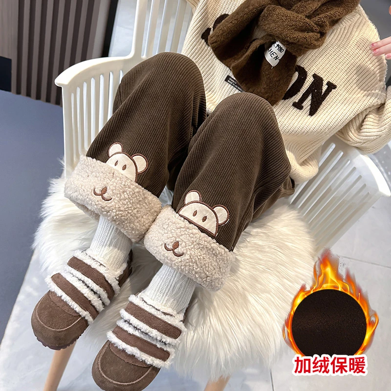 女童加绒加厚裤子女孩子秋冬款爆款2024新款保暖宝宝儿童休闲裤