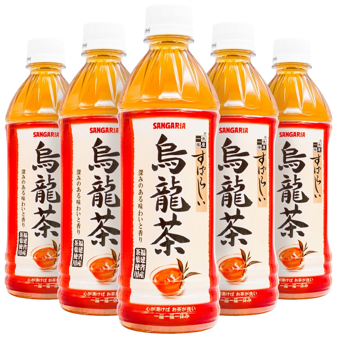 现货日本进口SANGARIA三佳利一休茶屋乌龙茶健康解腻饮料500ml