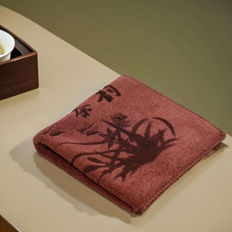 发货四条加绒加厚茶巾不掉毛不掉色茶布桌布茶桌垫布茶台高颜值