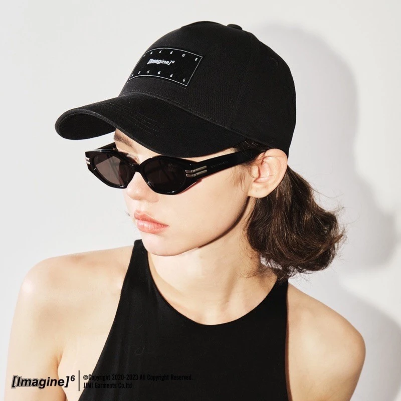 black imagine6 杨蓉明星同款6字母设计黑色鸭舌帽遮阳帽子