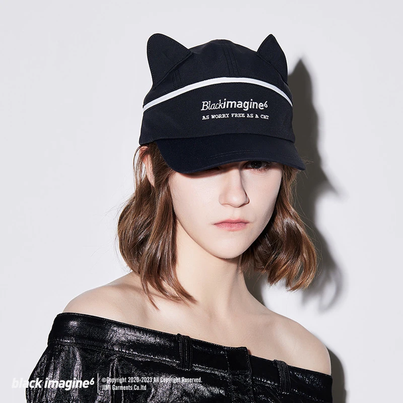 black imagine6【迪丽热巴同款】可拆卸两用猫耳朵遮阳户外鸭舌帽