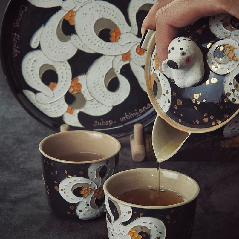 野兽花园君子豹变宝瓶功夫茶具茶壶手抓壶茶杯壶承茶盘子定制餐具