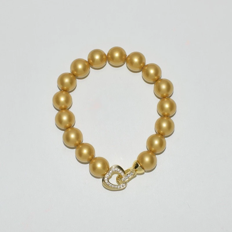 合金手链 12mm双心扣金色手链高贵大气时尚百搭漂亮