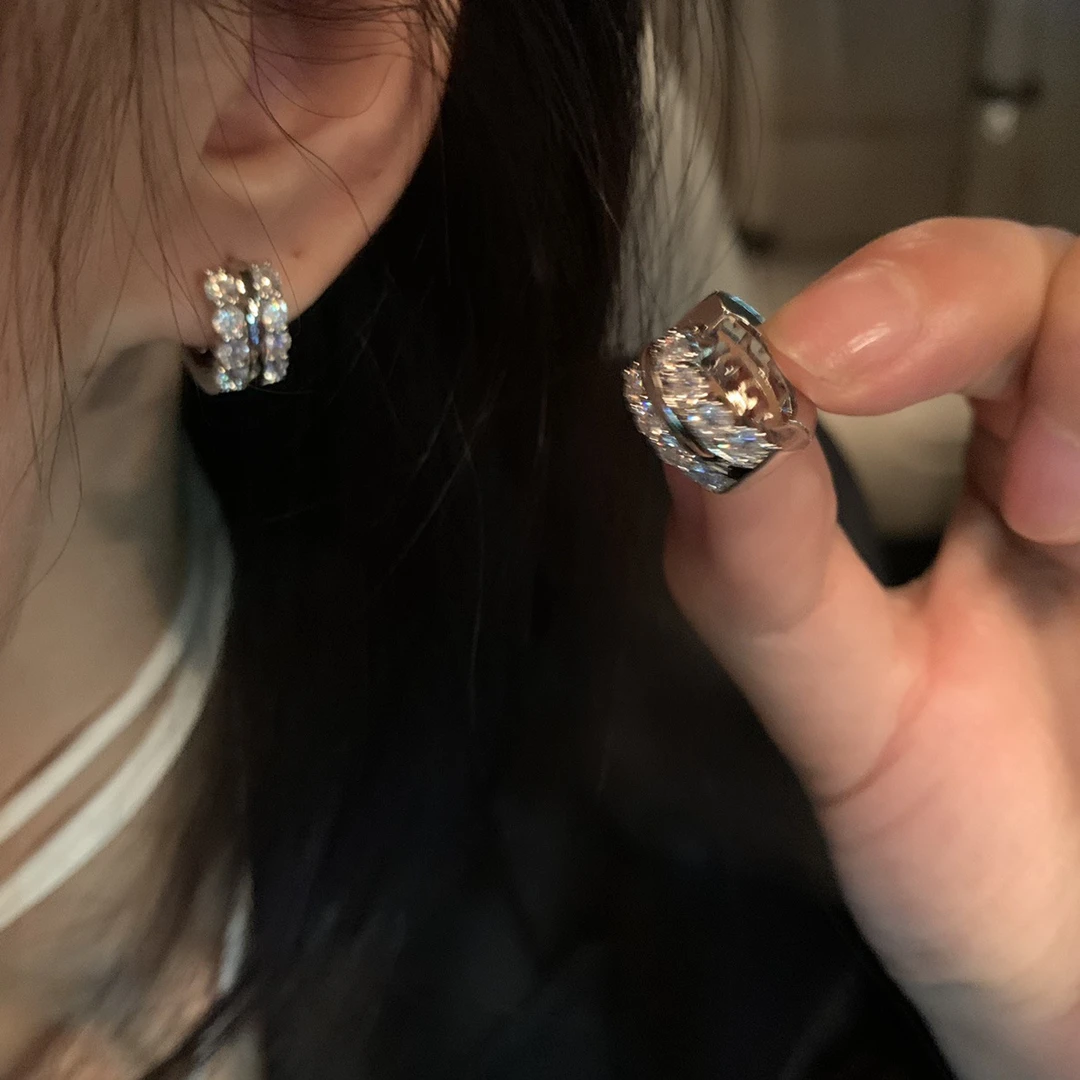 铜合金耳饰 甜酷圈圈耳环耳扣女E5673