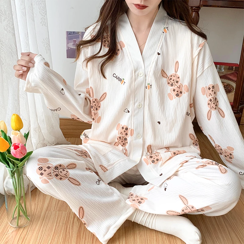 月子服夏季薄款产后3-10月份产妇哺乳喂奶孕妇睡衣吸汗透气家居服